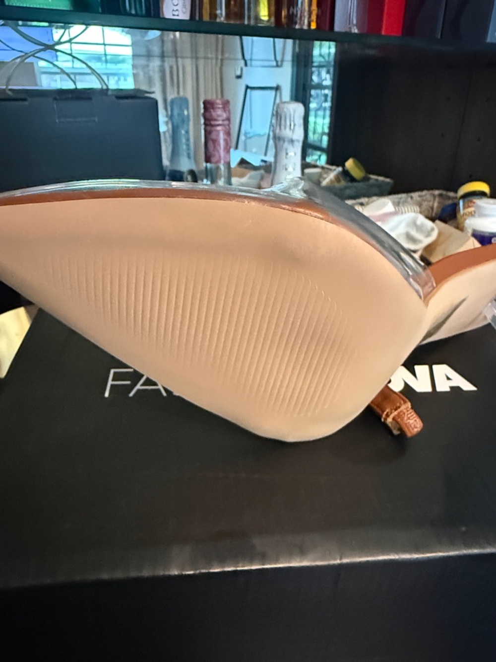 Fashion Nova Clear PVC Slingback Pump with Brown Accents - Picture 2 of 5